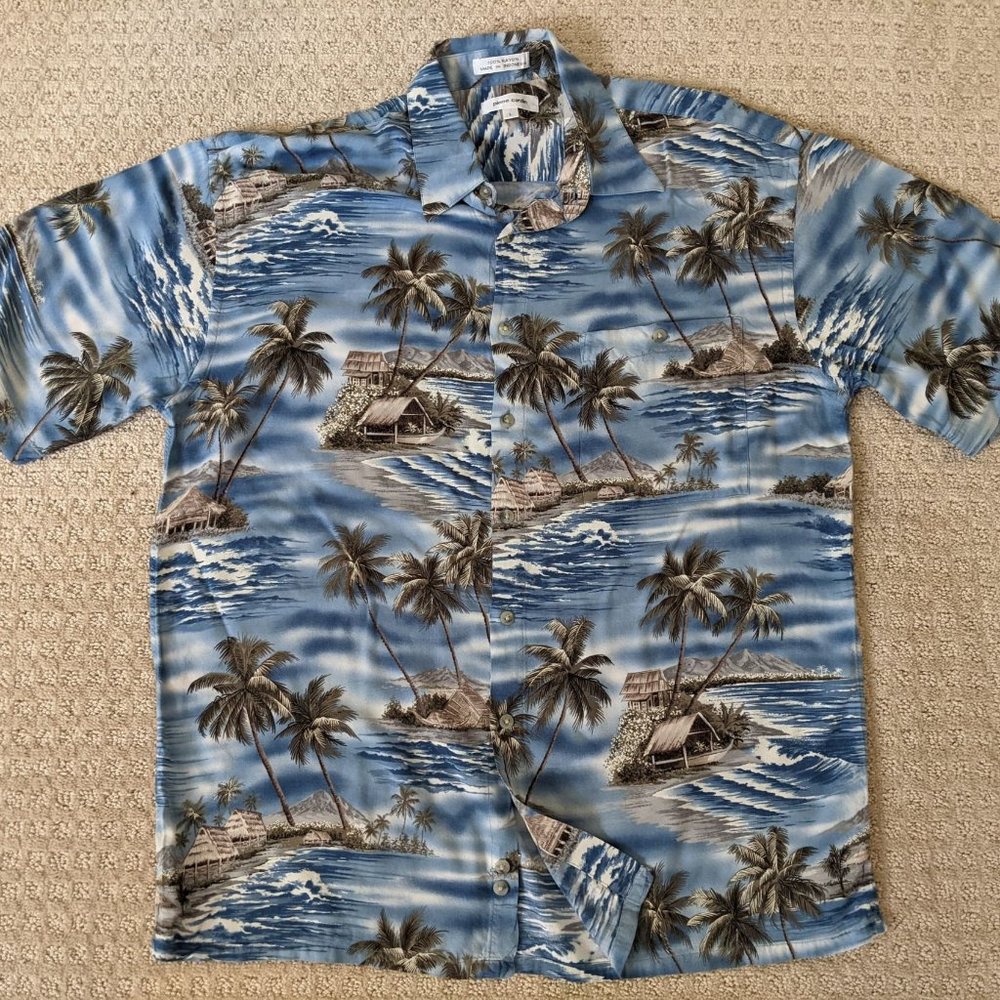 Men's Large Hawaiian Shirt w/Pocket (A295)